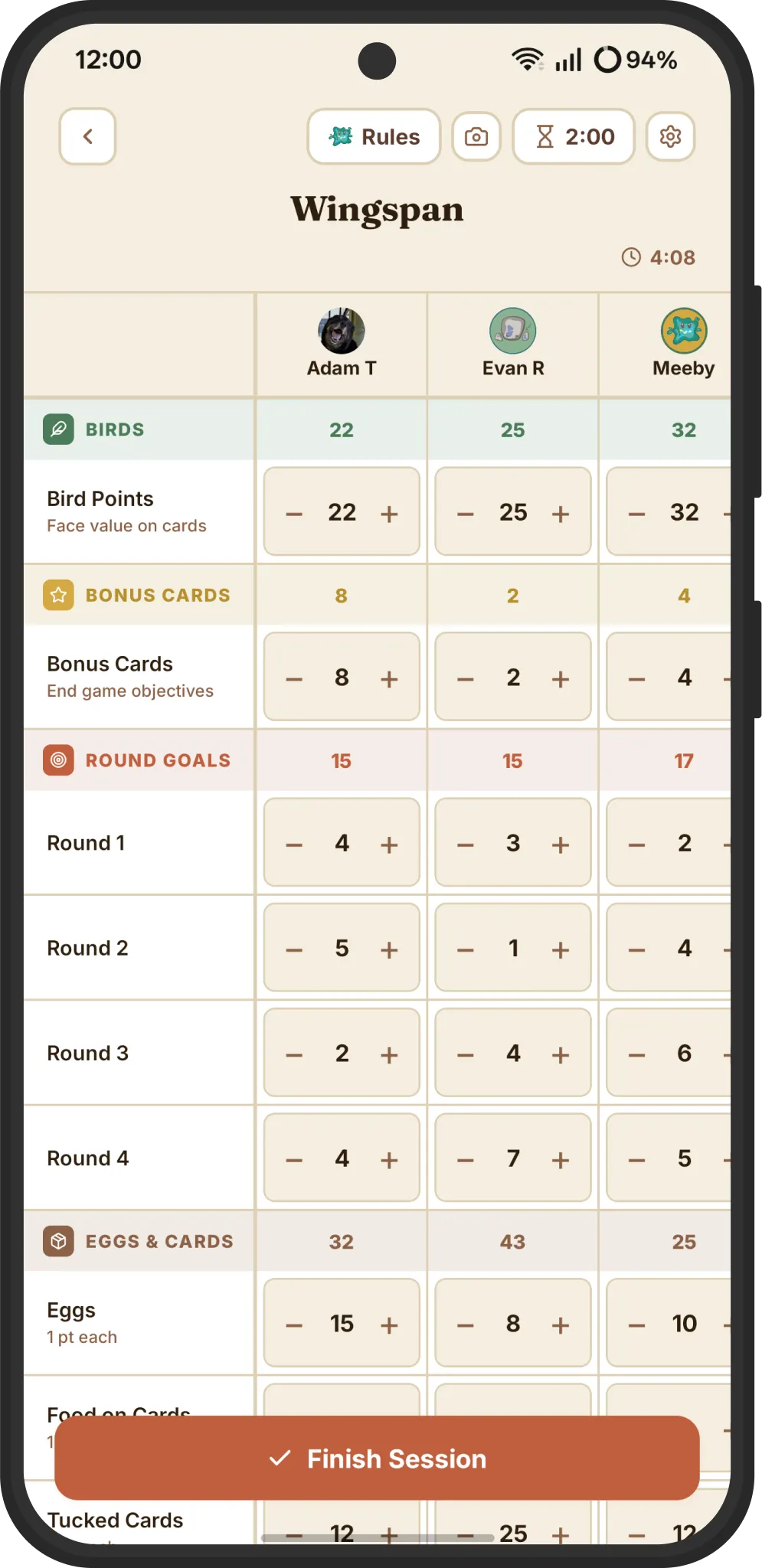 Gameeba live score sheet