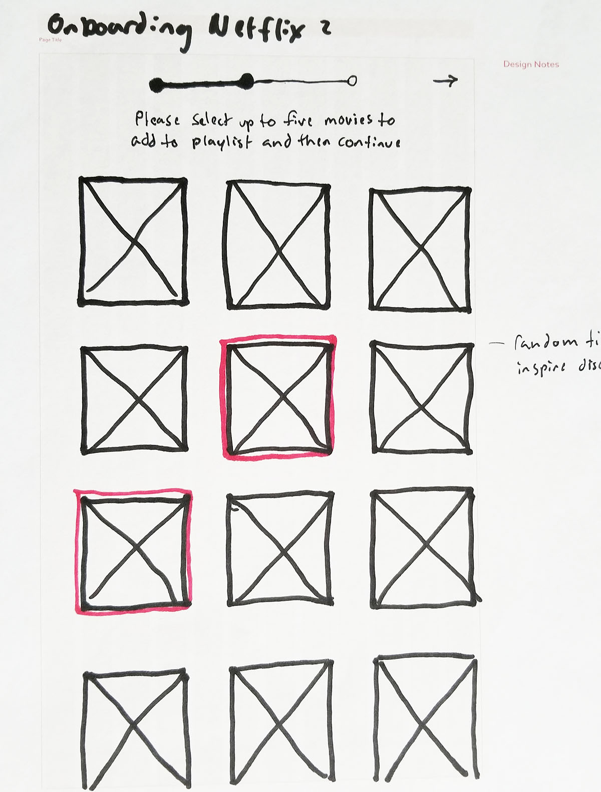 onboarding wireframe