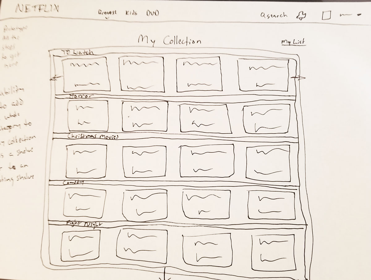 my collection wireframe